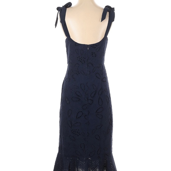 SALONI Navy Blue Midi Dress - Picture 2 of 6